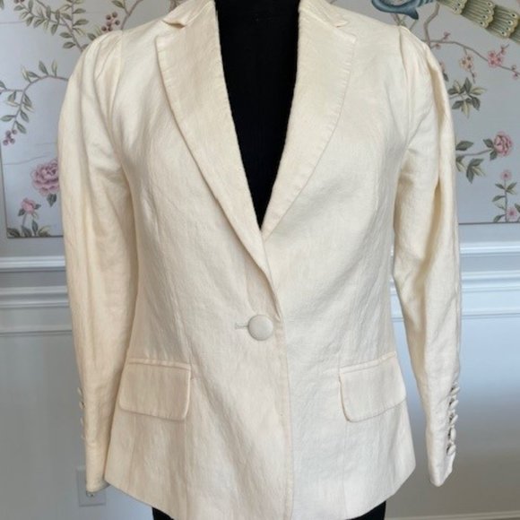 Ivory FRAME linen/cotton blazer/jacket. EUC. XS - Picture 1 of 6